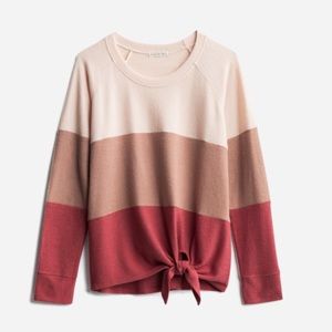 New!  Araya Tie Front Brushed Knit Top